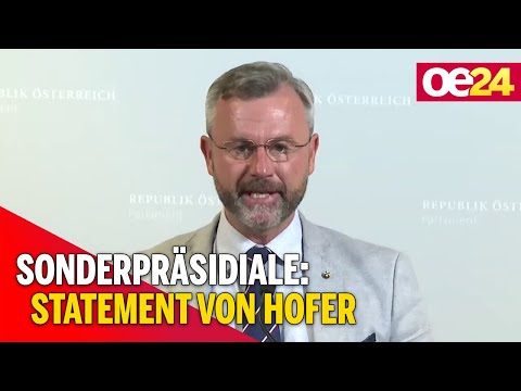Sonderpräsidiale: Statement von Norbert Hofer