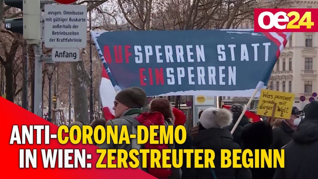 Anti-Corona-Demo in Wien: Zerstreuter Beginn