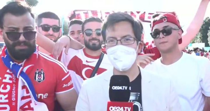 EM: oe24-Reporter unter Türkei-Fans