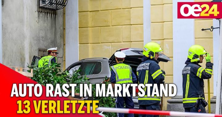 OÖ: Auto rast in Marktstand - 13 Verletzte