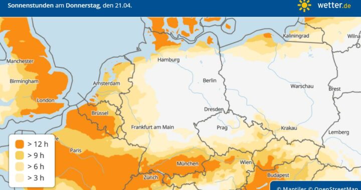 Aktuelle Wetterprognose vom Donnerstag (21.04.2022)