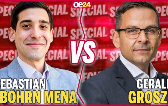 Das Duell: Sebastian Bohrn Mena vs. Gerald Grosz in der Stadthalle