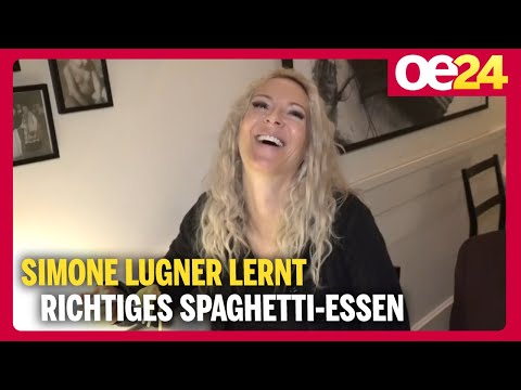 Simone Lugner lernt richtiges Spaghetti-Essen