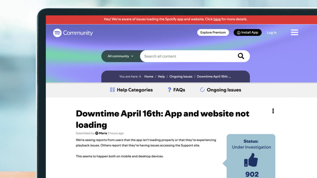 “All clear”: Spotify läuft nach langer Downtime wieder