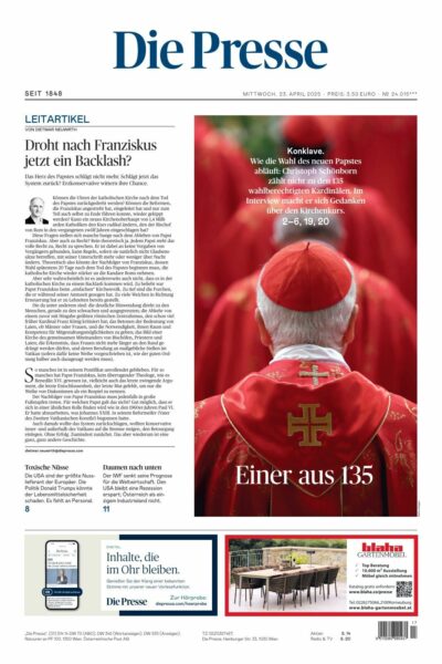 Der mögliche nächste Papst + Ist die Pflege als Schwerarbeit leistbar?