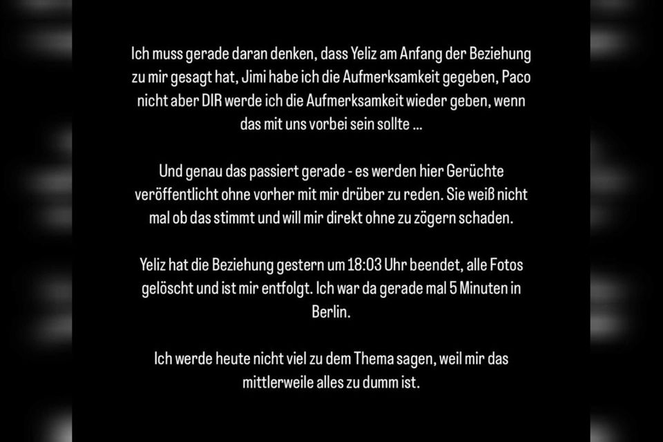 Trennung? Yeliz Koc und Jannik Kontalis haben sich auf Instagram entfolgt