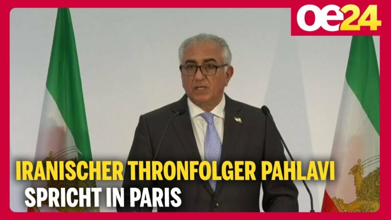 Iranischer Thronfolger Pahlavi spricht in Paris