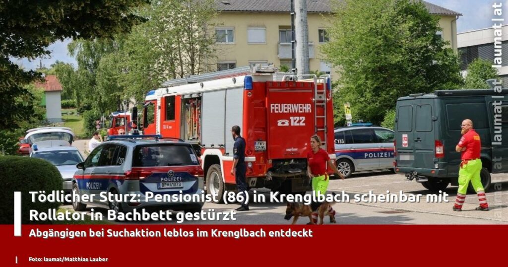 OÖ: Pensionist (86) stirbt nach Sturz mit Rollator in Bachbett