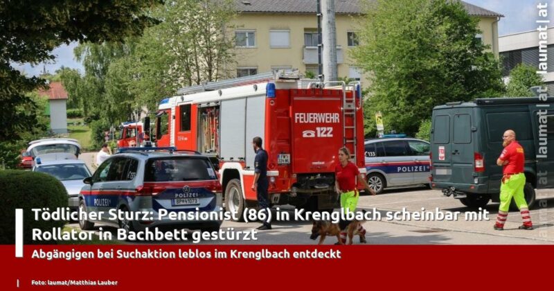 OÖ: Pensionist (86) stirbt nach Sturz mit Rollator in Bachbett