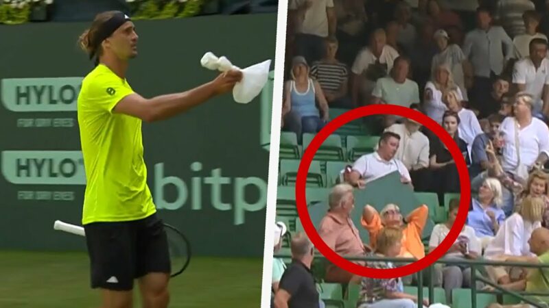 Video: Werbebande fiel beim Tennis-Turnier in Halle auf Zuschauerin