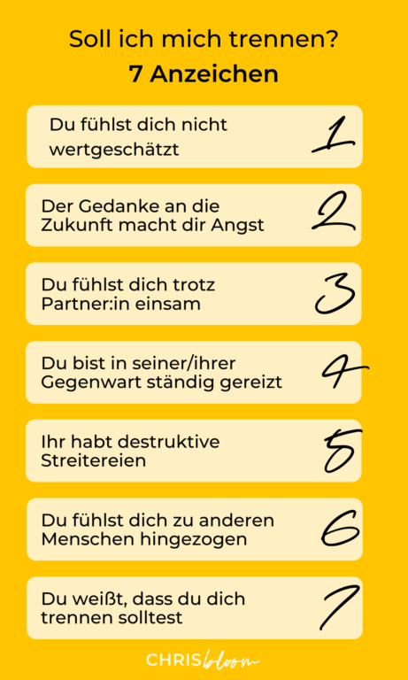 Wann weiß ich, ob ich mich trennen soll?