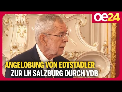 Angelobung von Edtstadler zur LH Salzburg durch Van der Bellen
